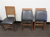 (3) Stackmore Folding Chairs 34 x 15 x 16