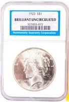 Coin 1923 Peace Silver Dollar NGC BU