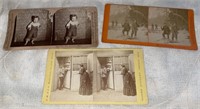 (3) 1870-90's Stereoview Cards: Moulton Lady &
