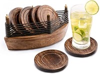 Divit Wooden Boat coasters for Drinks,