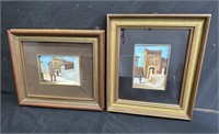 Pair of small signed oil on board paintings in