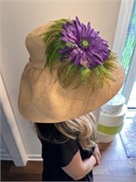 Purple Flower Power Straw Hat