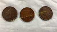1899,1901,1902 Indian Head Pennies