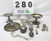 Lot of Silver Plated Items - Candle Holders,