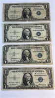 (4) 1935 BLUE SEAL SILVER CERTIFICATES