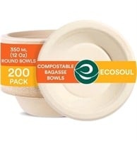 New ECO SOUL 100% Compostable 12 Oz Round Pulp Mol