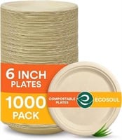 New ECO SOUL 100% Compostable 6 Inch Paper Plates