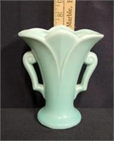 Vtg McCoy Pottery Turquoise Vase