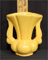 Vtg Niloak Pottery Vase Dawn Wing Yellow