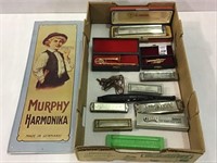 Group of Various Harmonicas, Toy Flute,