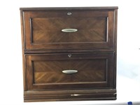 Two Drawer Wooden Horizontal File Cabinet