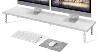 Weenson Dual Monitor Stand for Desk-White Bamboo