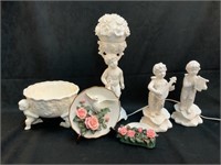 Bisque Figurines, Plaque, Bowl, Etc.