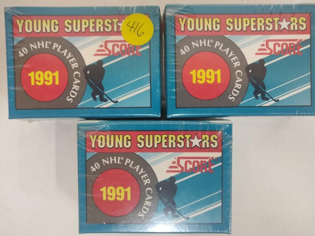 3 Sealed 1991 Score NHL Young Superstars Sets