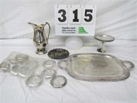 Misc. Silverplated Pcs. - Pitcher, Trays, Coasters