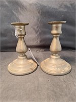 Pewter Candlestick Holders x2