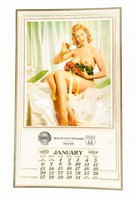 Art 1952 Pin Up Calendar Shell Gasoline