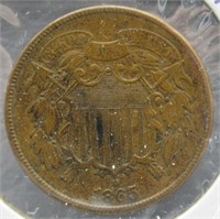 1865 2 Cent Shield Piece.