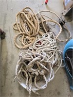 Estate lot of rope and pulleys