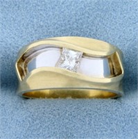 Unique Designer 1/3ct Princess Cut Solitaire Diamo