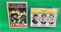 2x BOBBY ORR 1970's Topps Hockey Cards All-Star LL