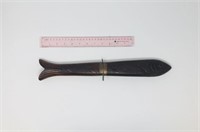 fish shaped knife - wood and brass