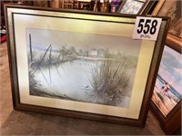 Framed Signed & Dated Ben Hampton Print(Garage)