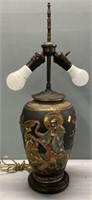 Satsuma Japanese Pottery Table Lamp