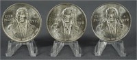 1977 1978 1979 Mexican Silver Cien Pesos BU Coins