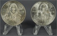 1978 1979 Mexican Silver Cien Pesos BU Coins