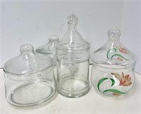 Set of 4 Lidded Apothecary Jars