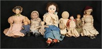 10 Early Vintage Dolls Glass Eyes
