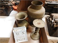 U.S Post Box Decoration, 3 Brass Décor Pieces