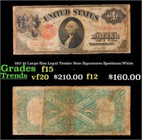 1917 $1 Large Size Legal Tender Note Grades f+ Sig