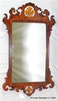 Georgian Chippendale Style Walnut Mirror.