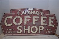 Corner Coffee Shop Metal Sign. New