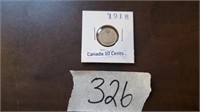 1918 Canada ten cent coin