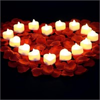 Artificial Rose Petals & Heart Love Candles