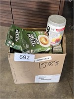 box of assorted grocery items asst dates