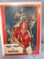 Wake forest vs Maryland Oct 26 1963 program