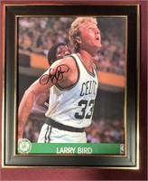 Larry Bird Signed and Framed 8x10 Photo With COA