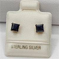 $200 Silver Sapphire(1ct) Earrings