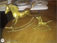 2 Brass Rocking Horses