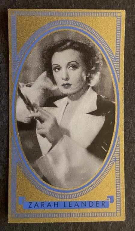 ZARAH LEANDER: Antique Tobacco Card (1936)