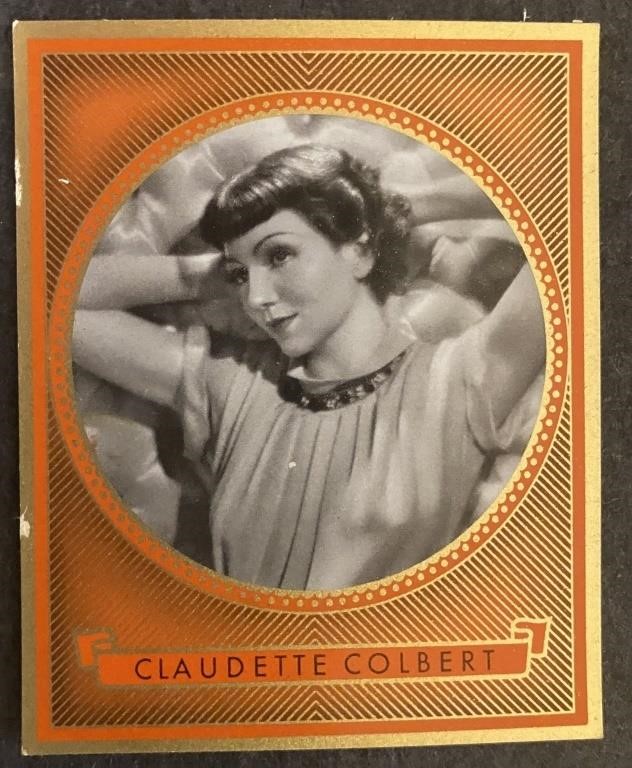 CLAUDETTE COLBERT: Antique Tobacco Card (1936)