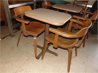 Small Pedestal table and (2) Chairs