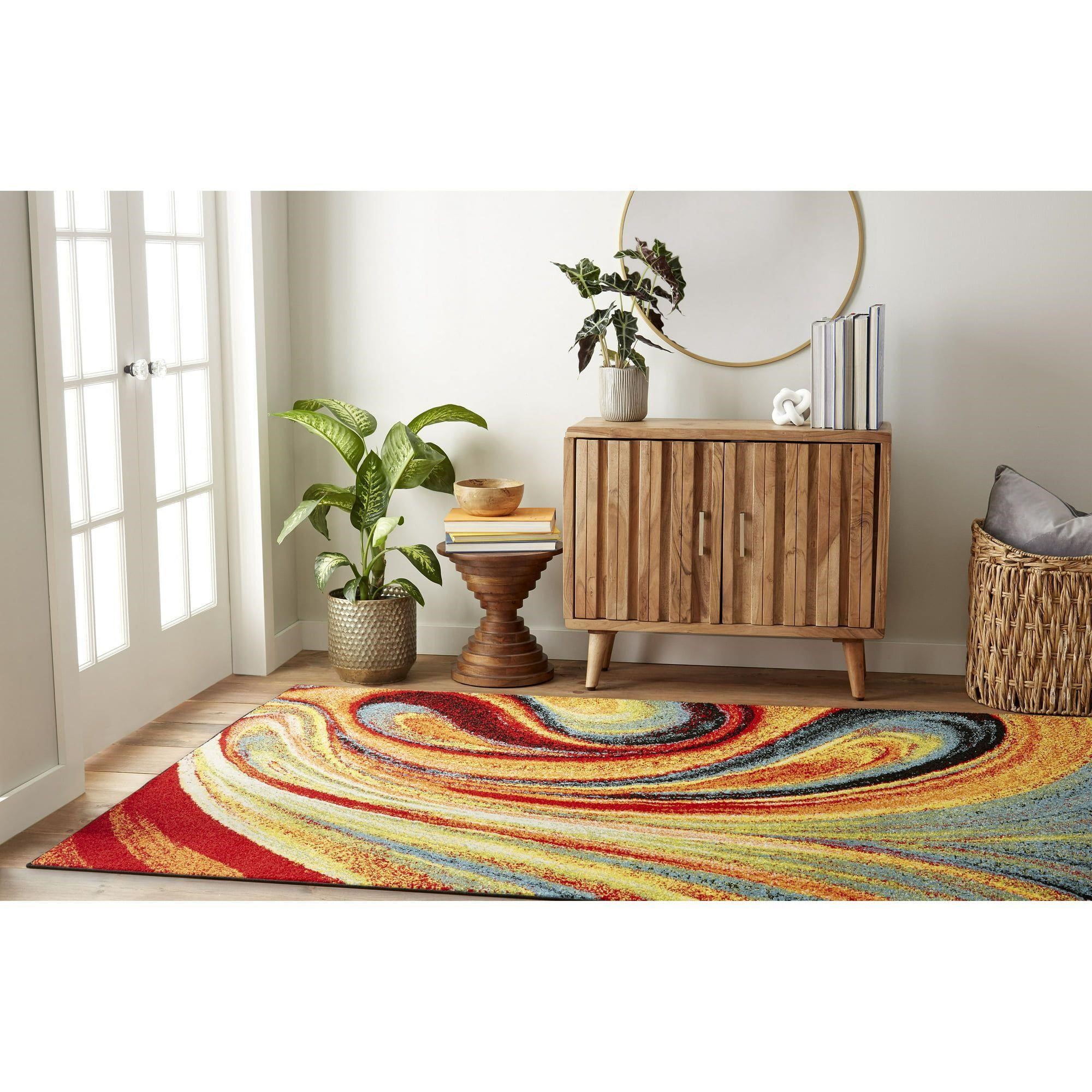 Home Dynamix Swirl Area Rug, Red/Blue: 7'10"x10'2"