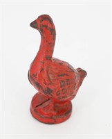 Antique Red Goose Shoes Cast Iron Coin Bank