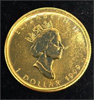 24K  Maple Leaf 1/20 Oz 1.58G  Coin