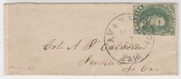 CSA Stamp Cover #1 tied by Savannah GA Mar 1, 1862